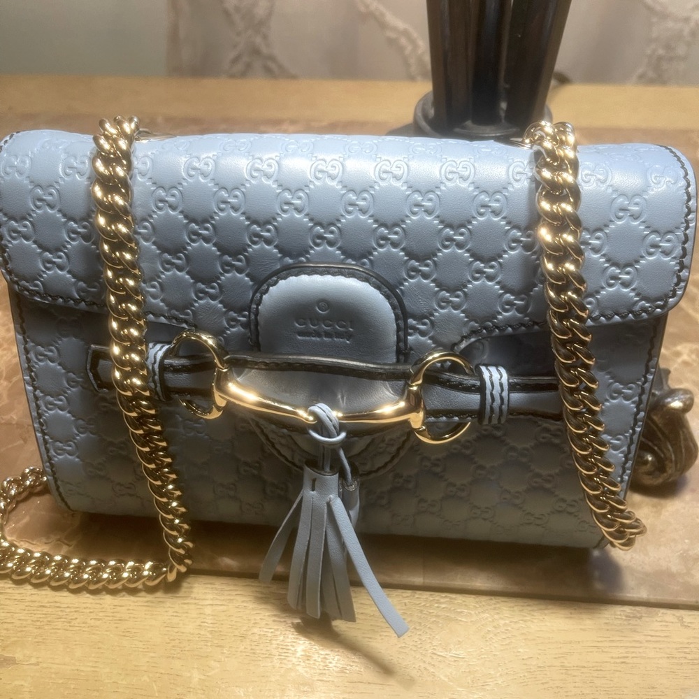 Gucci Guccissima Mini Emily Leather Crossbody Bag